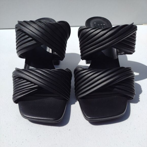 Women’s Size 6.5 Jessa Black Mule Heels - A New Day - Square Toe Slip On NWT - Picture 3 of 10